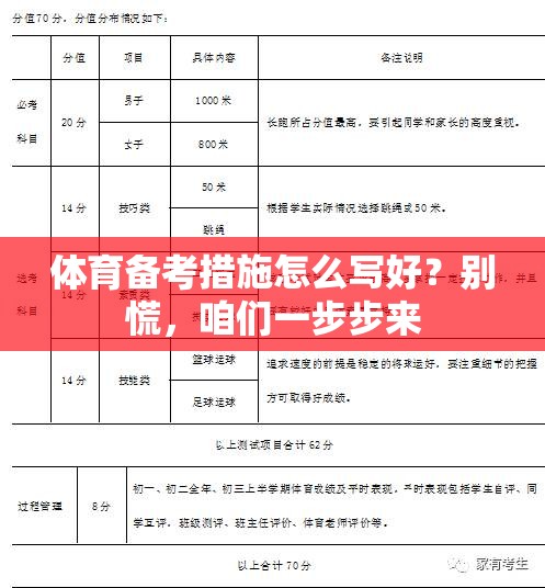 体育备考措施怎么写好？别慌，咱们一步步来
