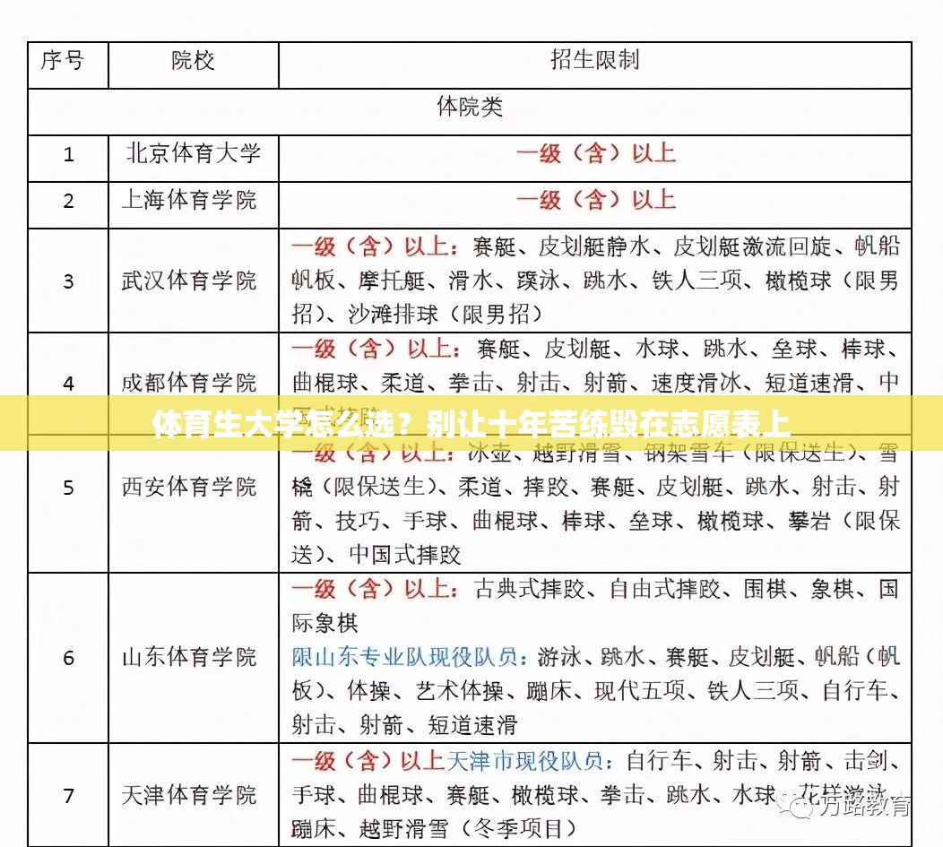 体育生大学怎么选？别让十年苦练毁在志愿表上