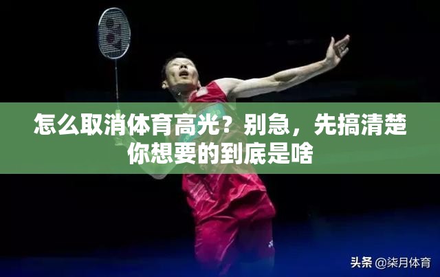 怎么取消体育高光？别急，先搞清楚你想要的到底是啥
