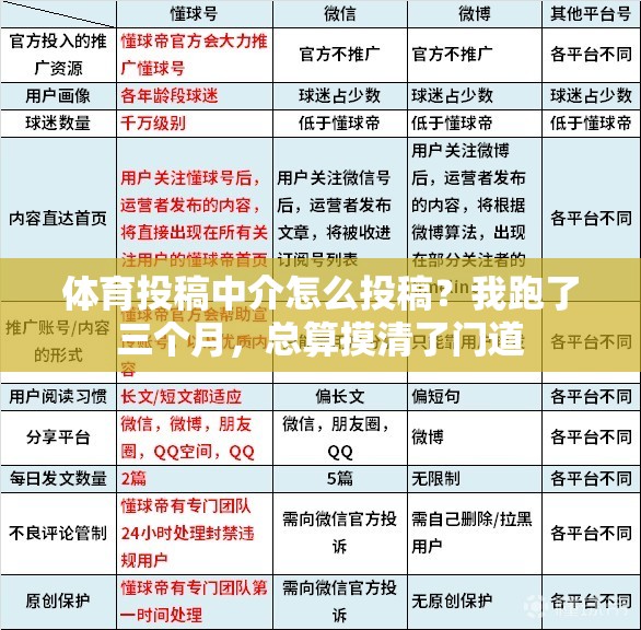 体育投稿中介怎么投稿？我跑了三个月，总算摸清了门道